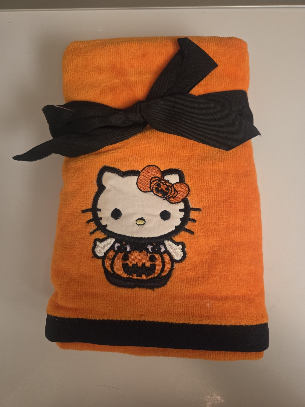 Sanrio Hello Kitty Orange and Black Halloween Hand Towels